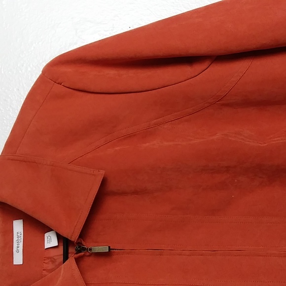 Dressbarn Season Jacket Women's Size 20W Faux Suede Rust Orange - Picture 16 of 16